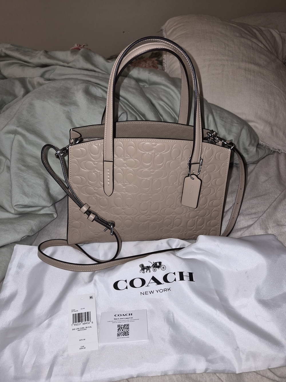 Coach Charlie Carryall 28 Taupe Crossbody/Shoulder With Dust Bag - Picture 2 of 5